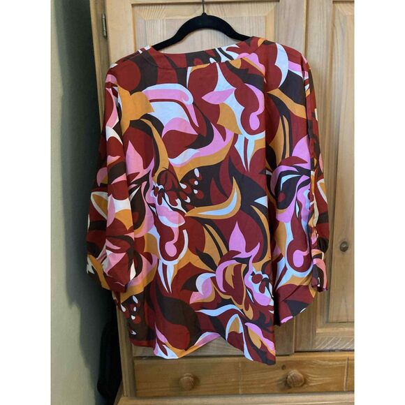 JODIFL | NWT Vibrant 70s Swirl Retro Print Blouse | Medium - Picture 4 of 4